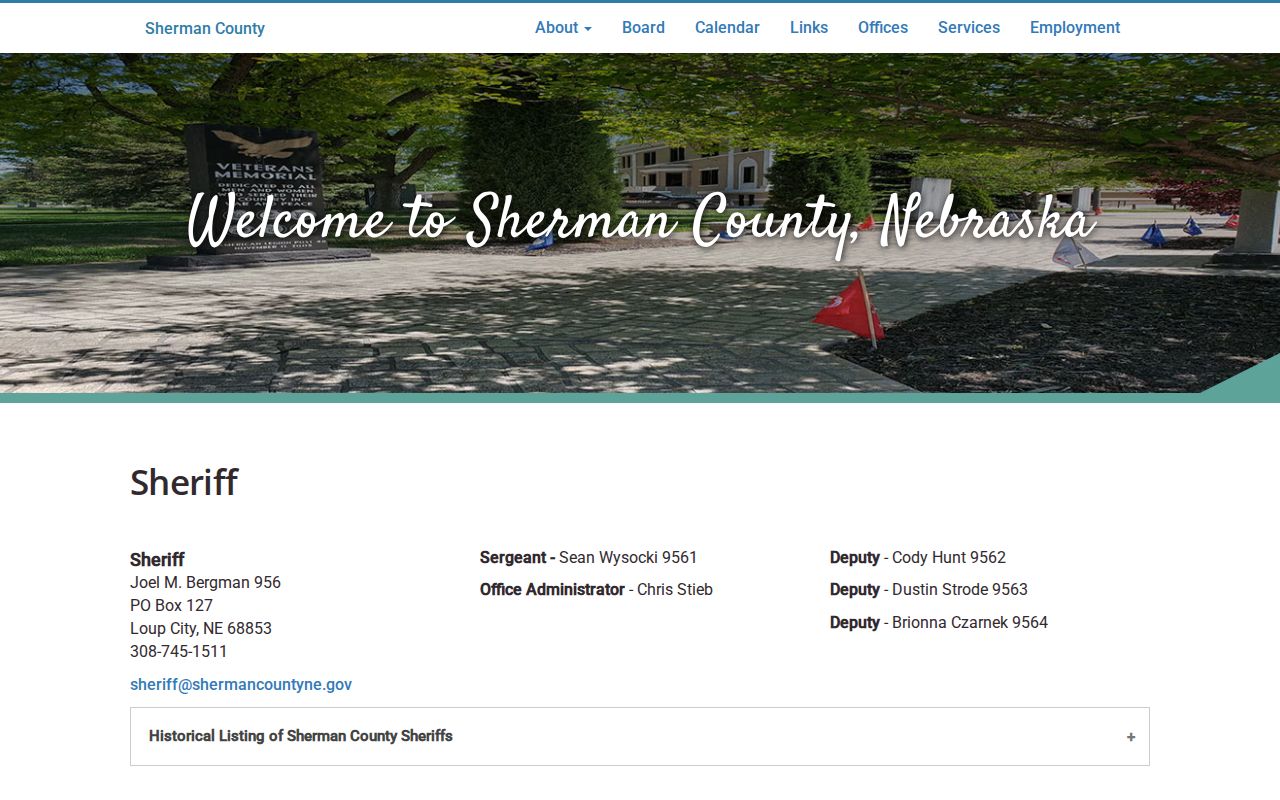 Sherman County Sheriff office information