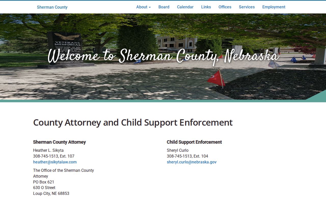 Sherman County criminal court cases County Attorney filing office