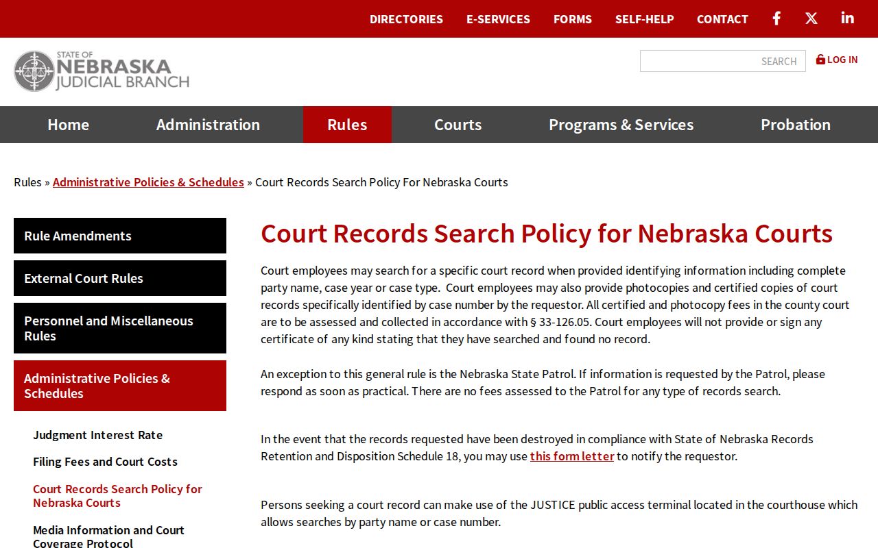 Sherman County criminal court cases search policy