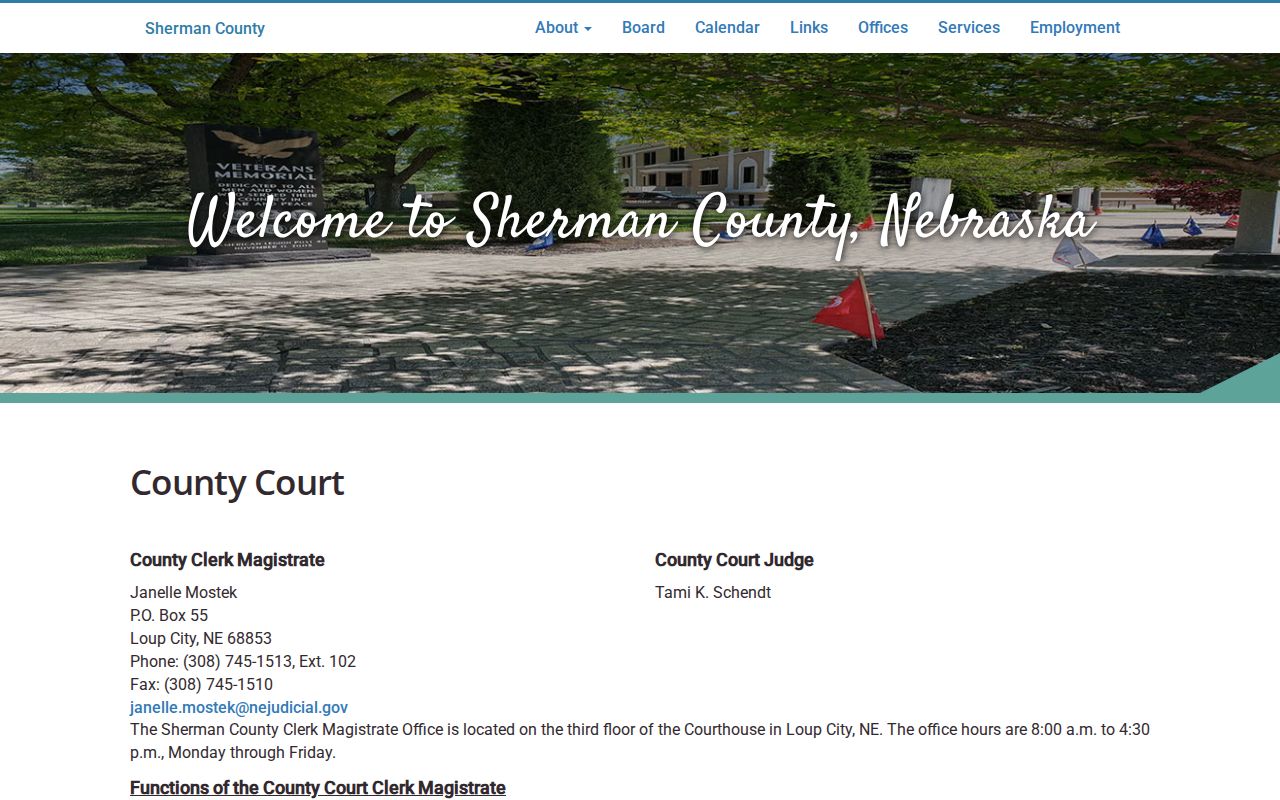 Sherman County criminal court cases County Court page
