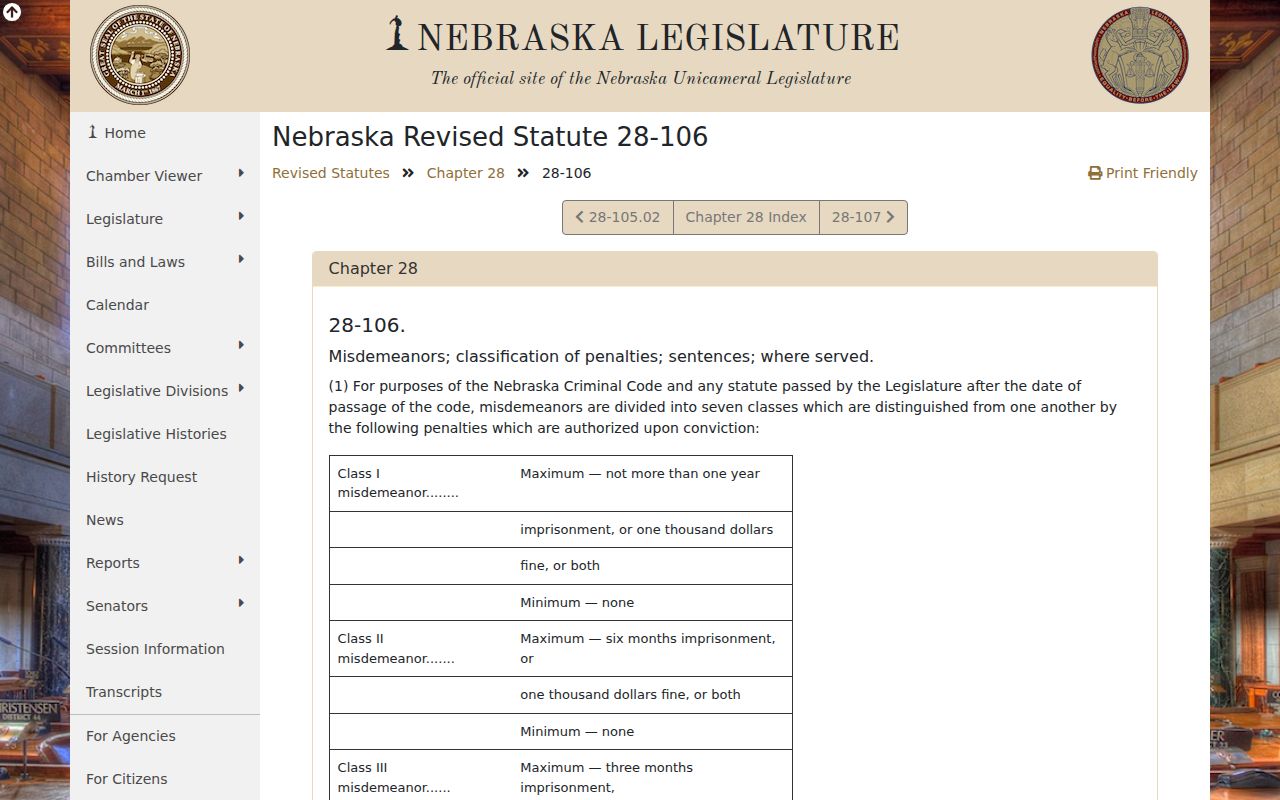 Litchfield misdemeanor criminal record classifications