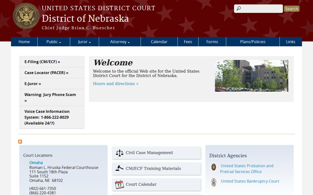 Federal court source for Loup City criminal records