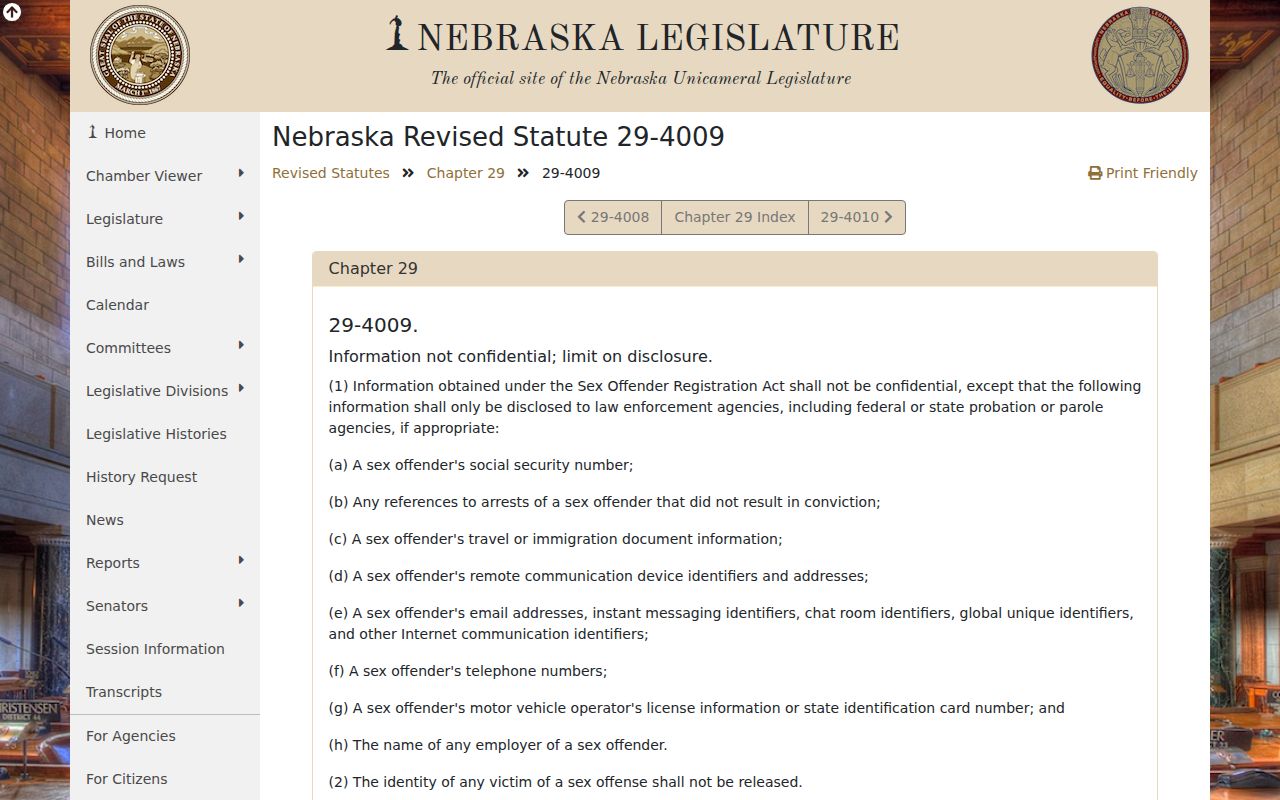 Sherman County registry public information statute
